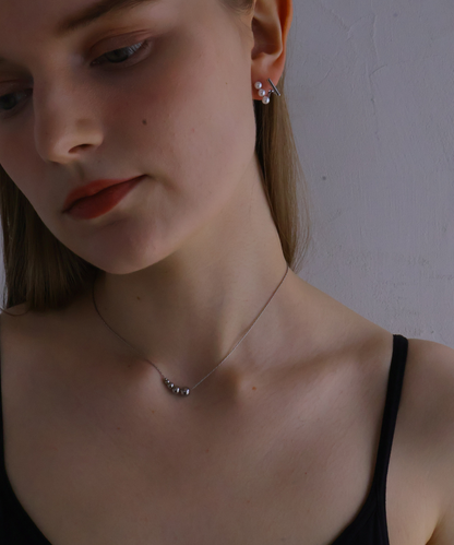 上品パール×バーライン ピアス