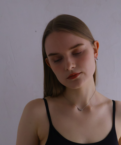 上品パール×バーライン ピアス