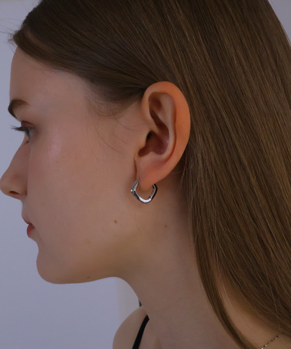 スクエア フープピアス