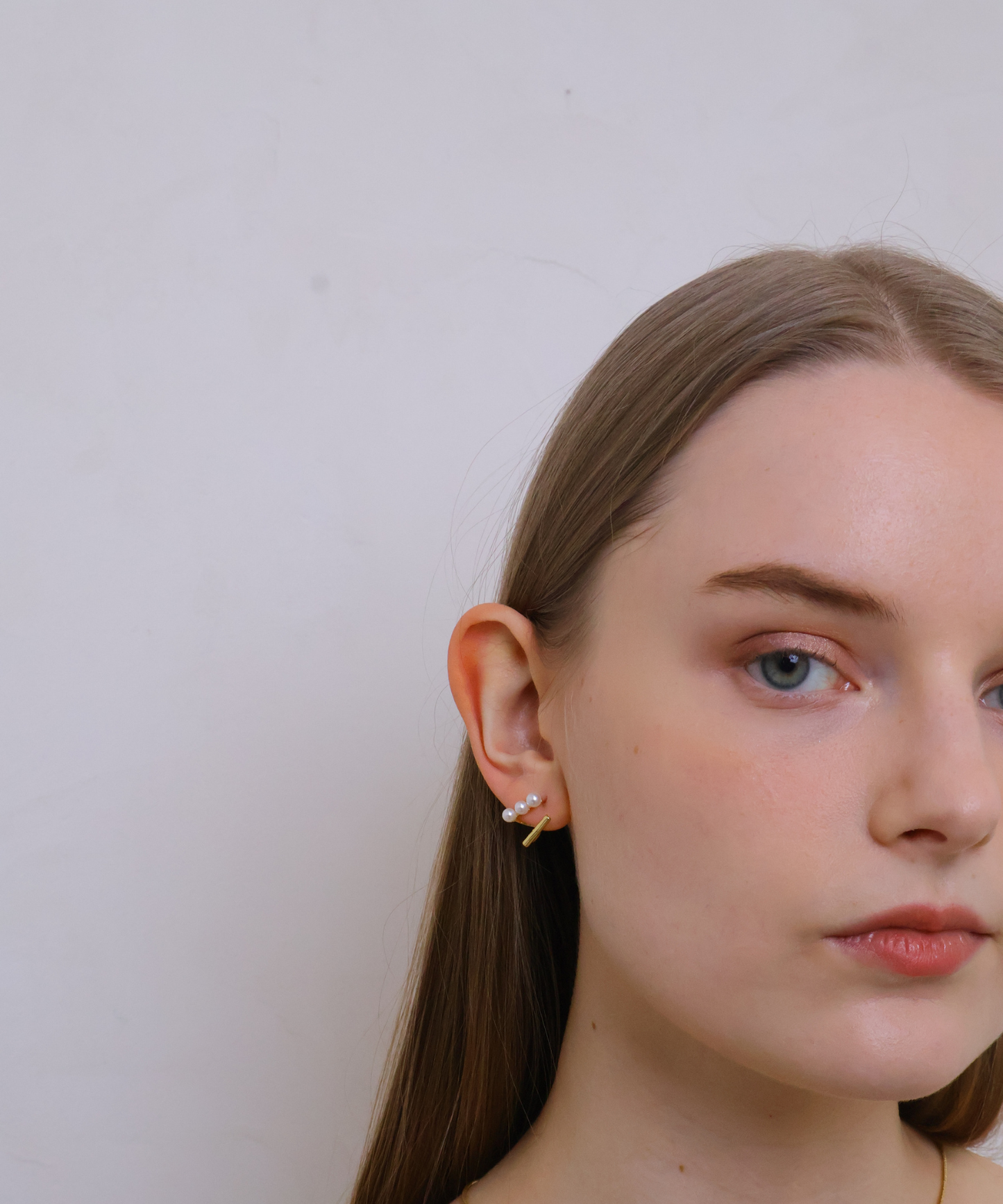 上品パール×バーライン ピアス