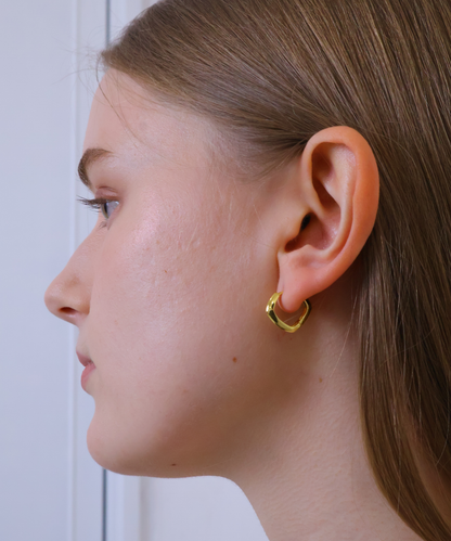 スクエア フープピアス