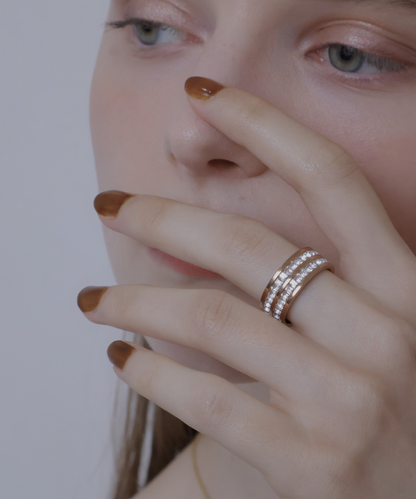 double line stone ring