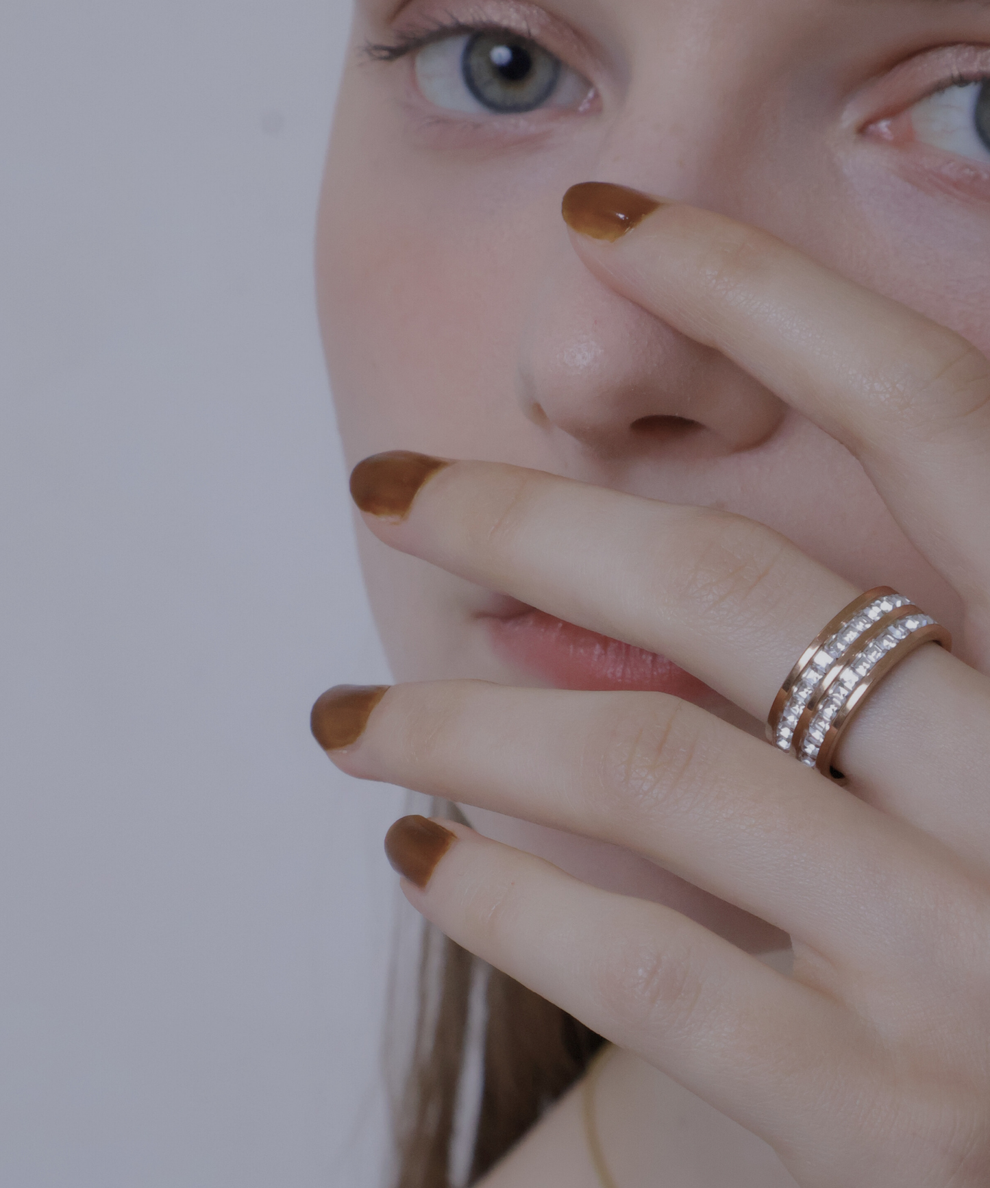 double line stone ring