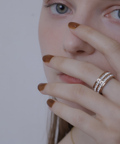 double line stone ring