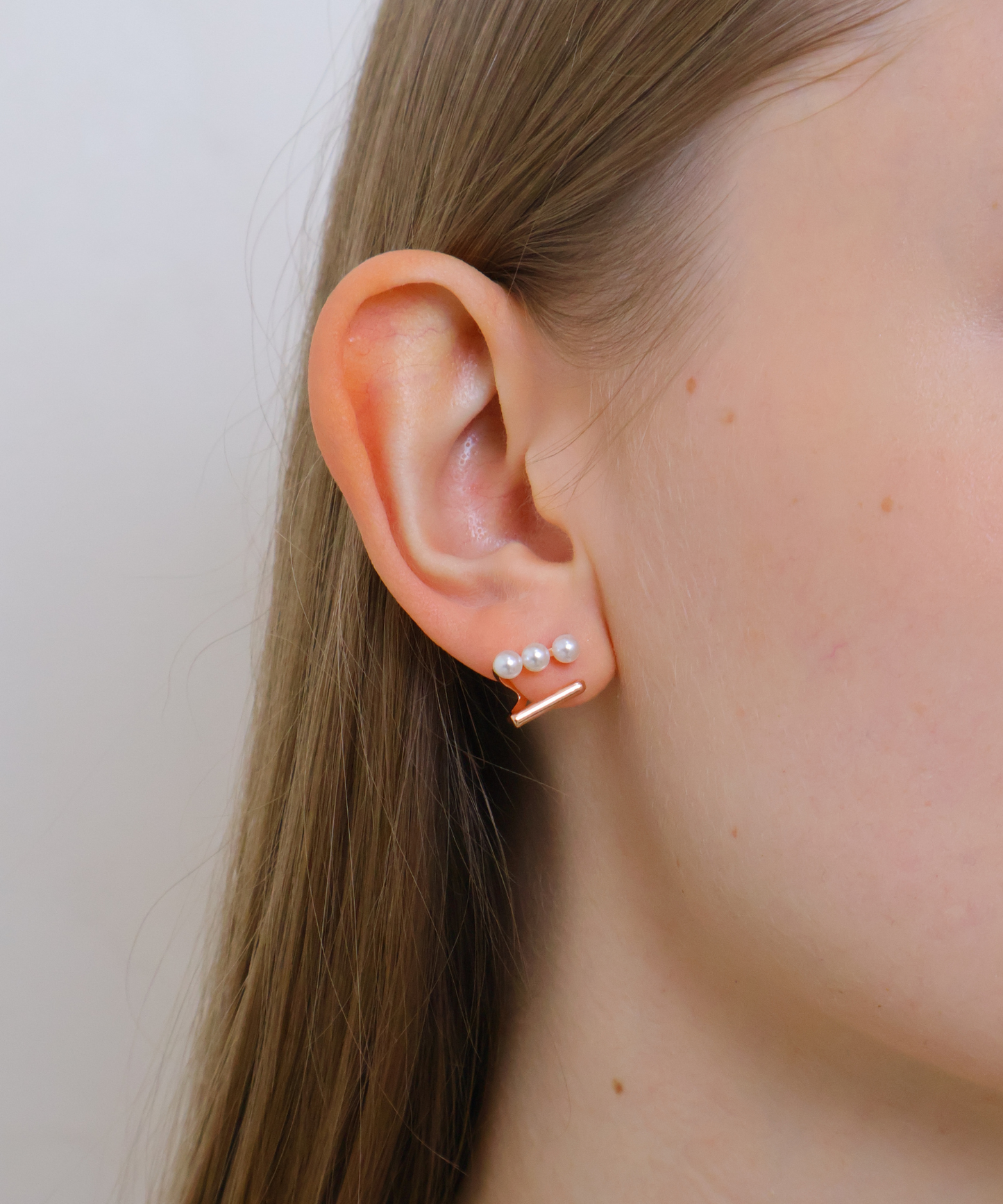 上品パール×バーライン ピアス