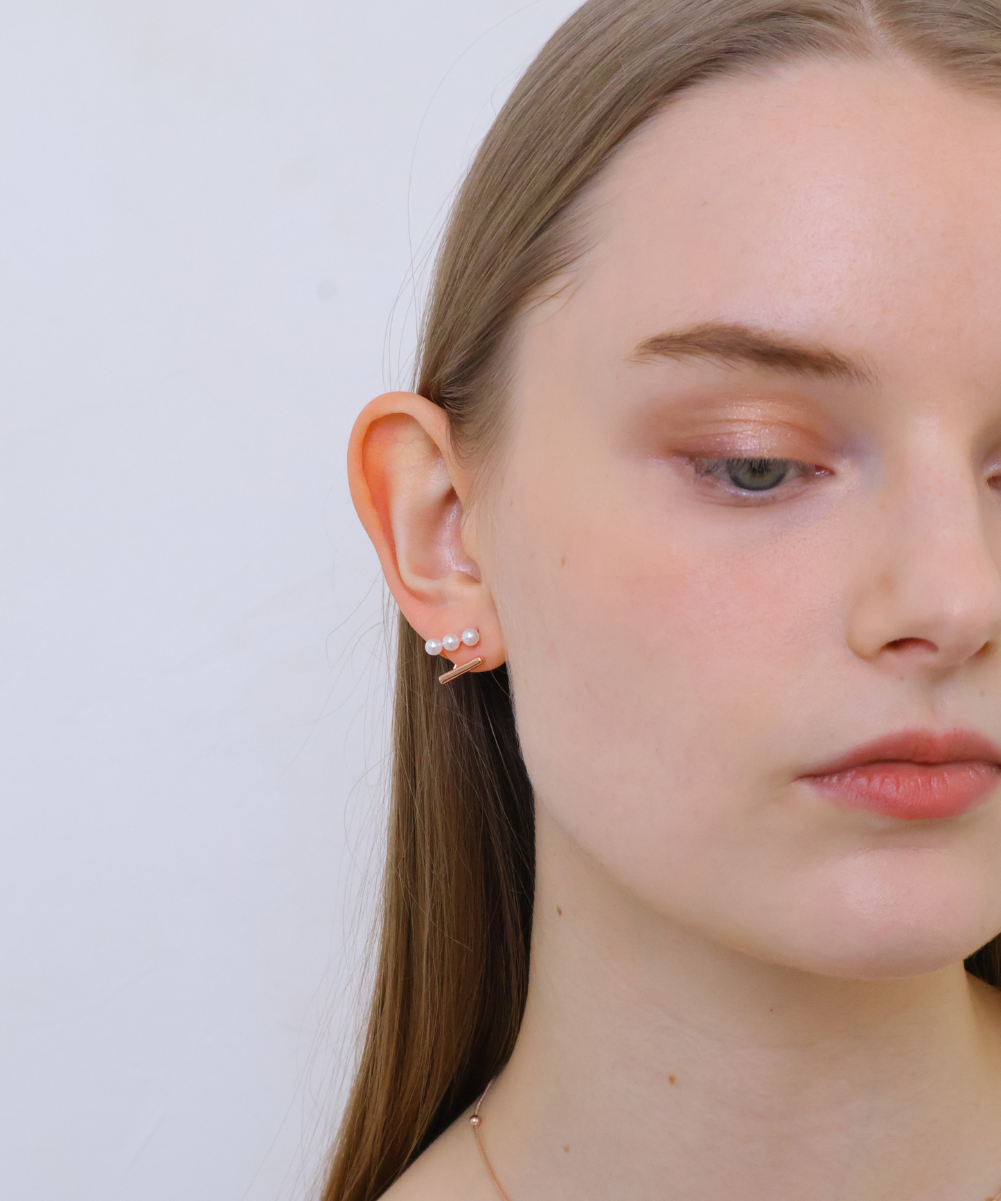 上品パール×バーライン ピアス