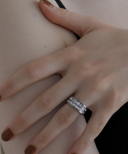 double line stone ring