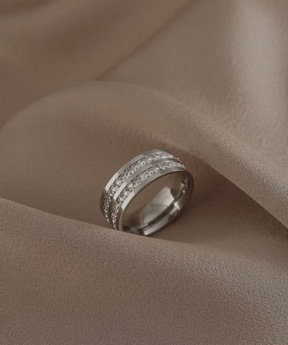 double line stone ring