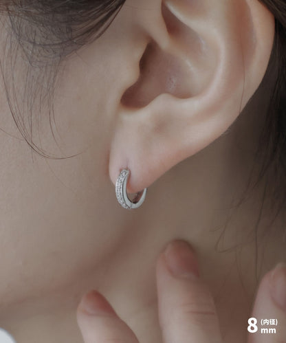 stone line hoop pierce