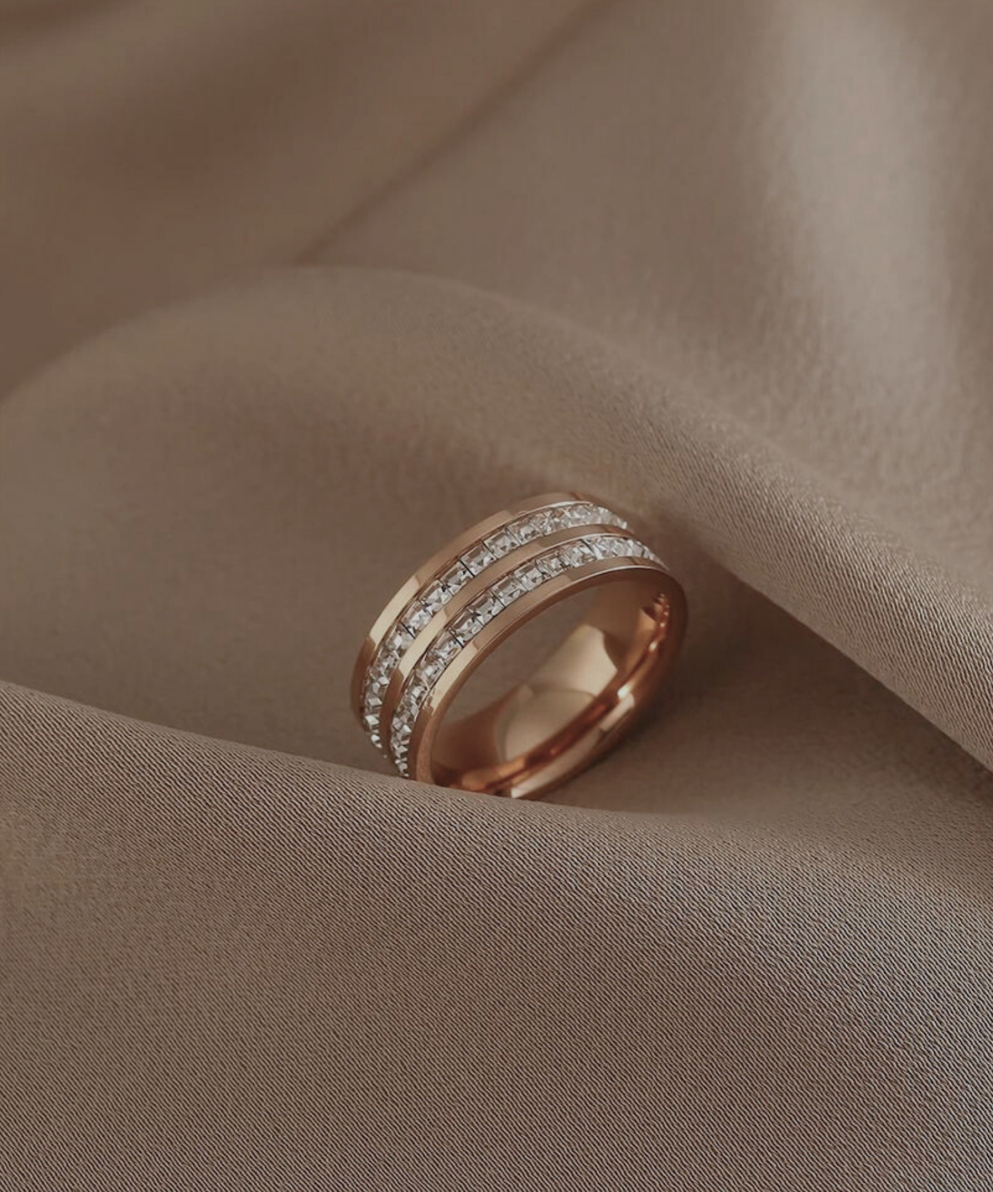 double line stone ring