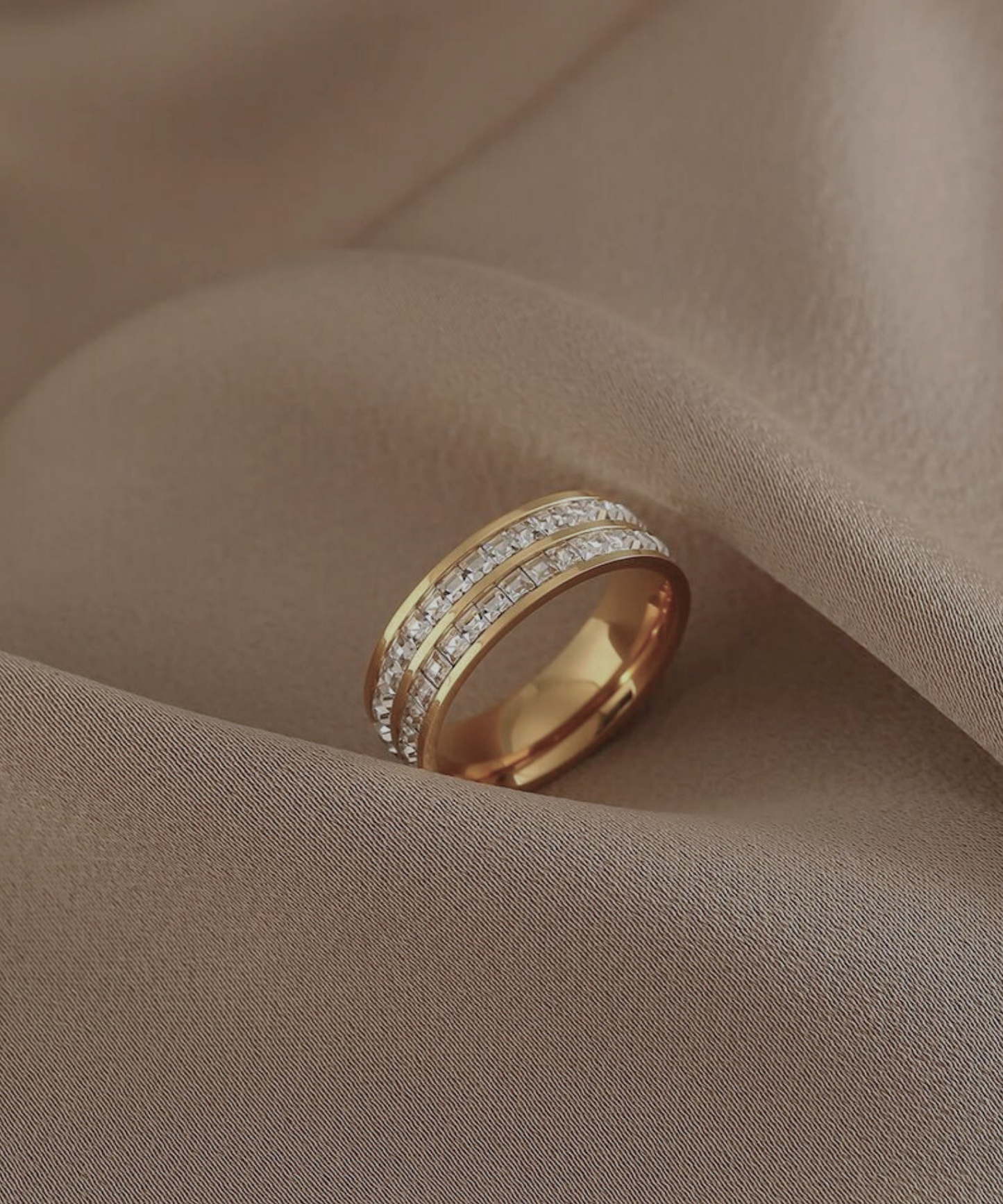 double line stone ring