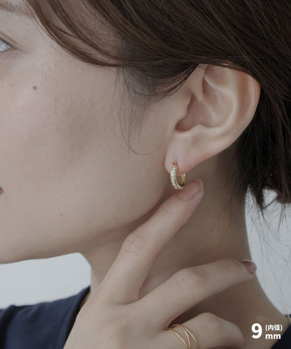 stone line hoop pierce
