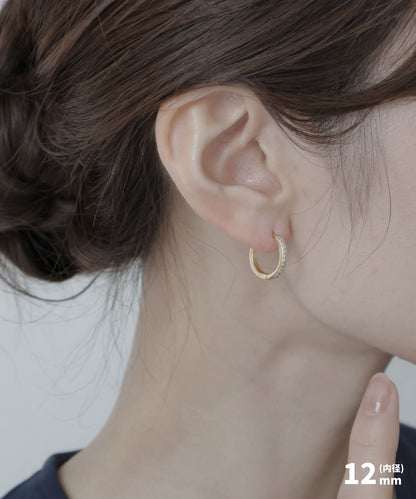 stone line hoop pierce