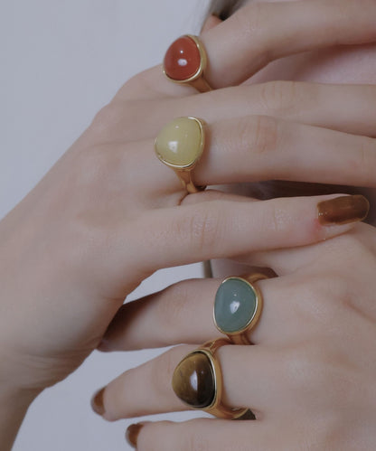 stone oval ring