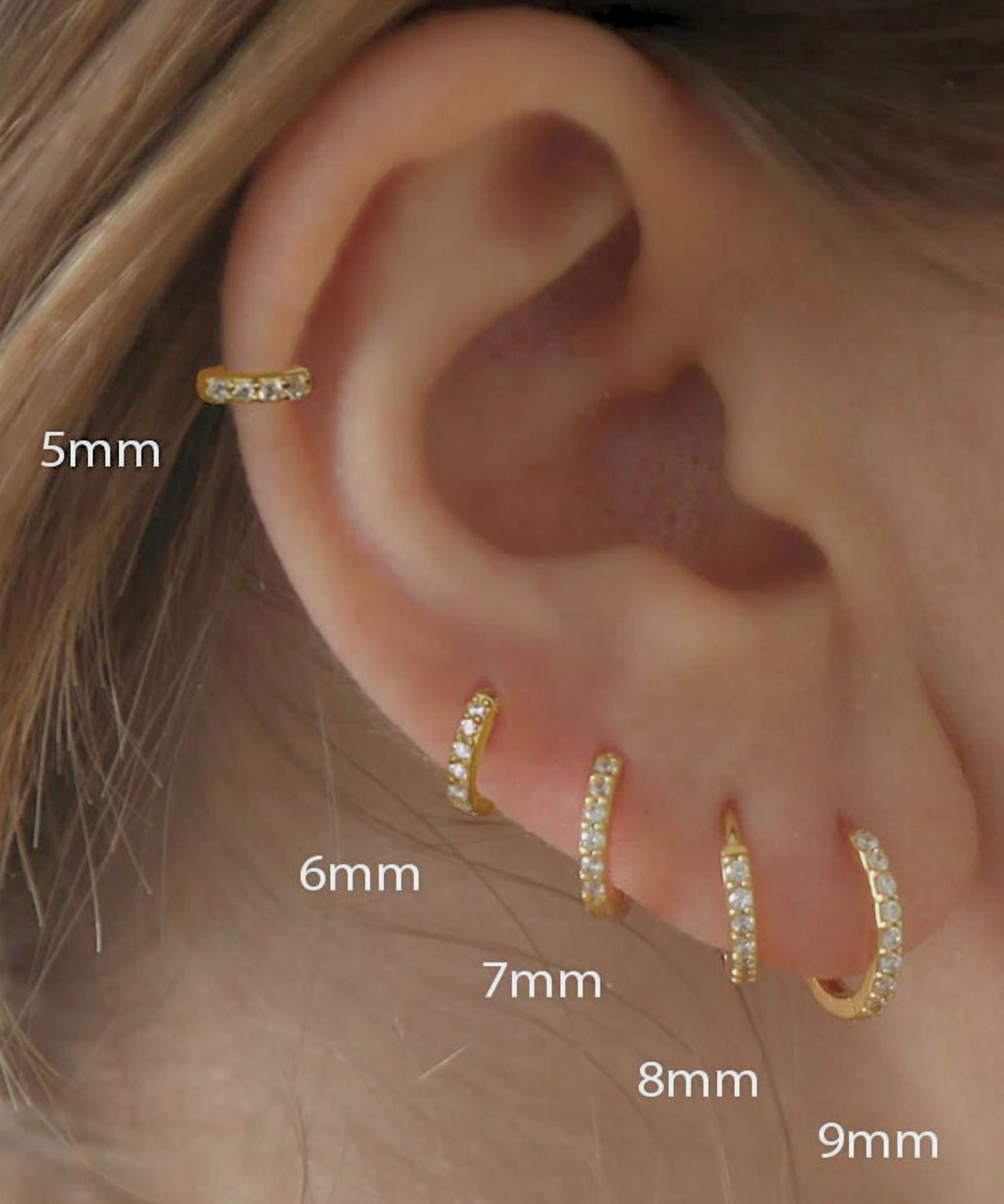 stone line hoop pierce