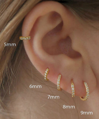 stone line hoop pierce