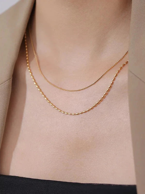 layerd ball chain necklace