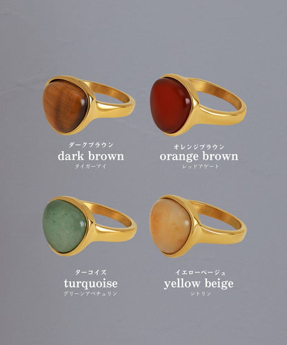 stone oval ring